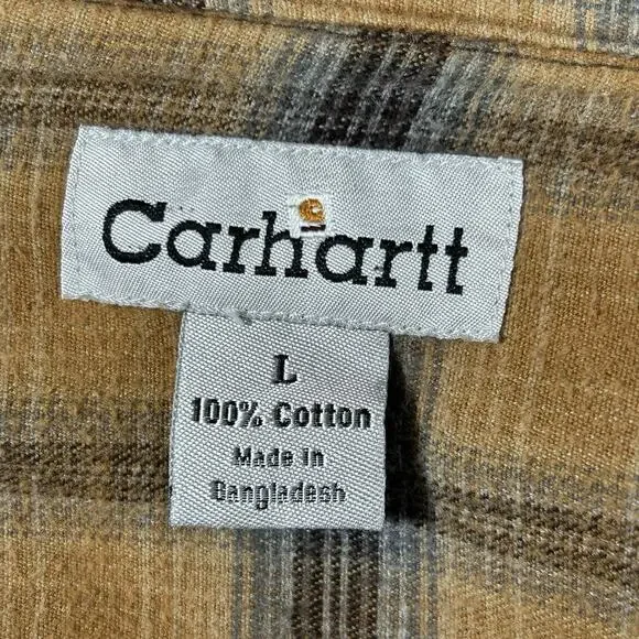 Vintage Carhartt Shirt Jacket MEN’S SIZE L S96DKB Duck Canvas Flannel Lined EUC